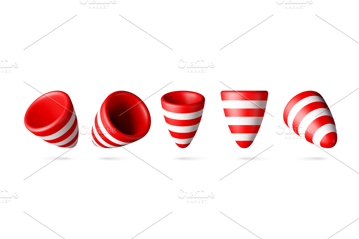 3D Red and white party cracker or, an Illustration by Abscent