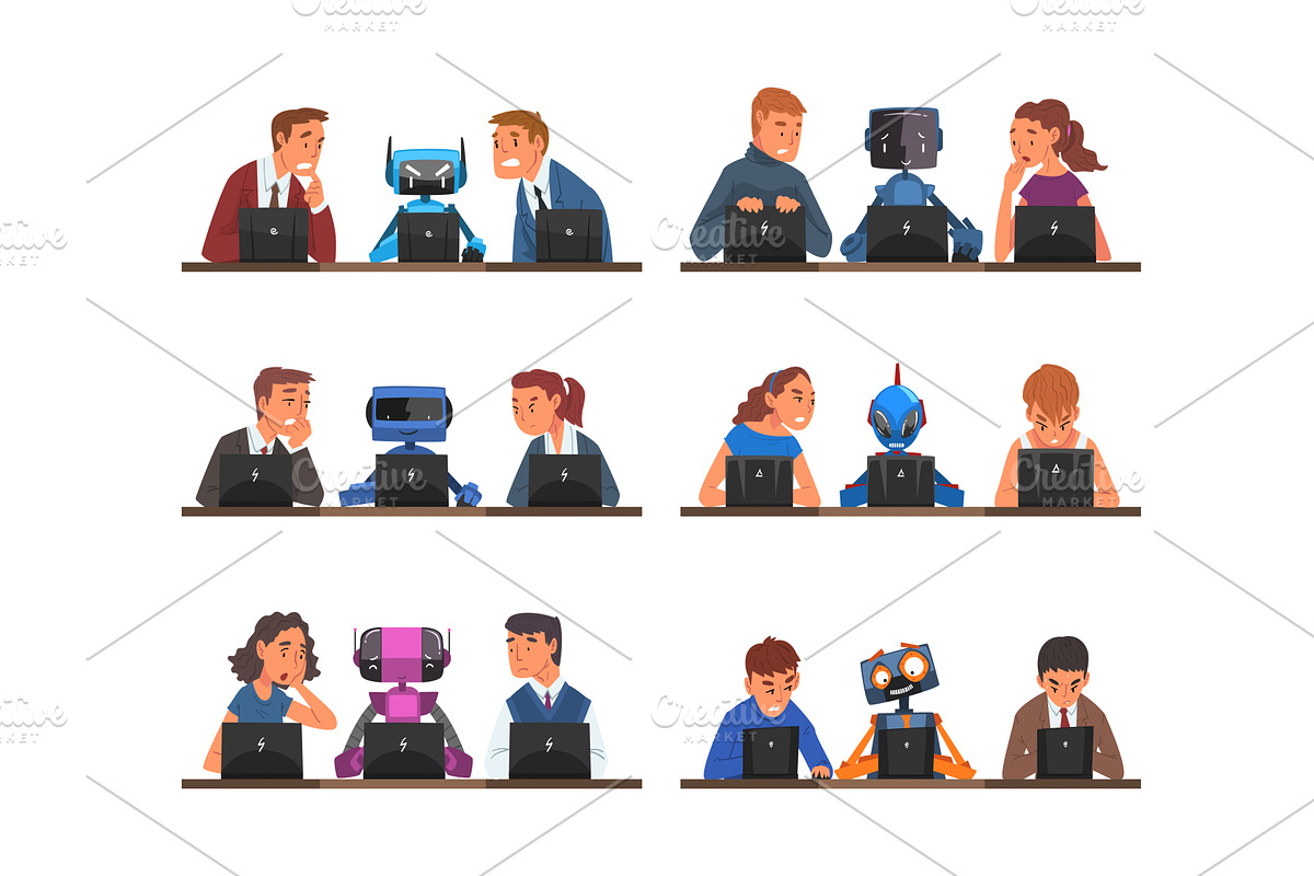 Man and Woman Employee Competing, a Person Illustration by TopVectors