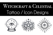 Witchcraft & Celestial Tattoo Design, an Object Graphic by Retouchlab (Thumbnail 1 of 3)