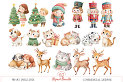 Watercolor Christmas Clipart Bundle, a Decorative Illustration by MockupWizard (Thumbnail 3 of 6)