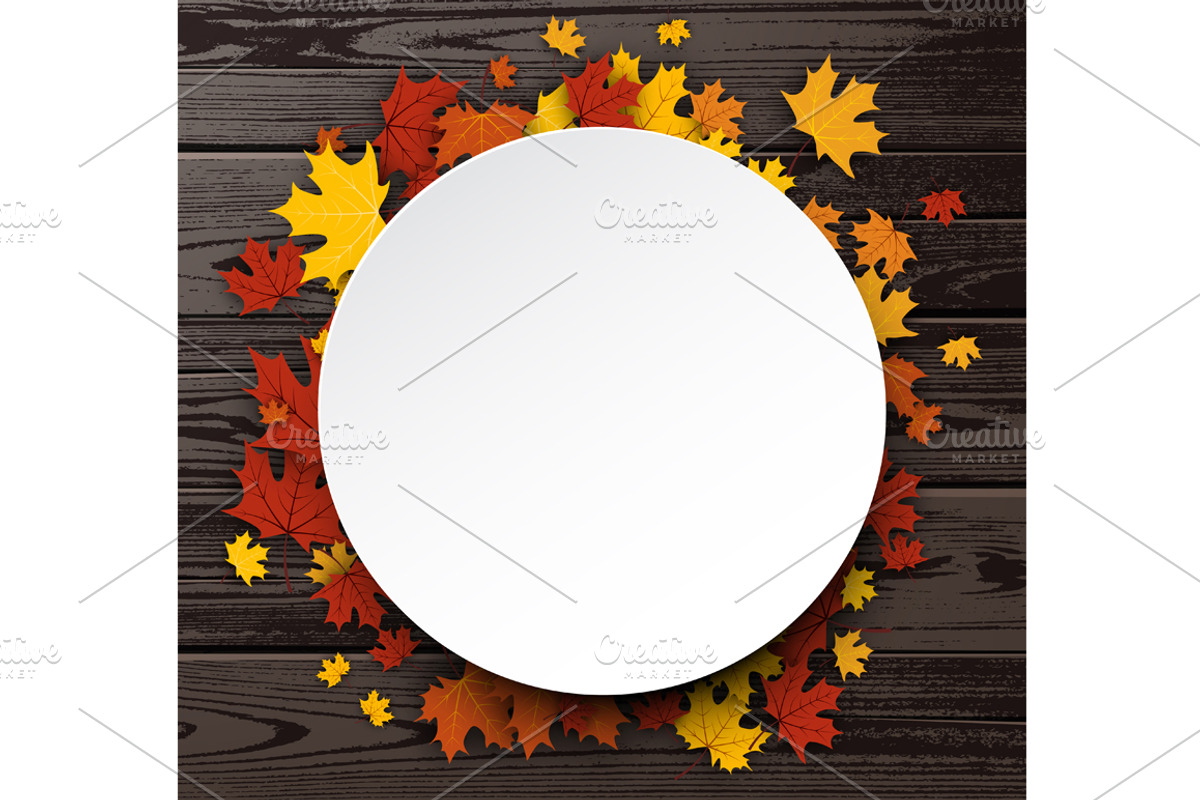 Wooden texture set with maple leaves, a Decorative Illustration by Vjom (Photo 9 of 9)