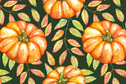 Pumpkin rowan leaf seamless pattern, a Pattern Graphic by Art By Silmairel (Thumbnail 1 of 2)
