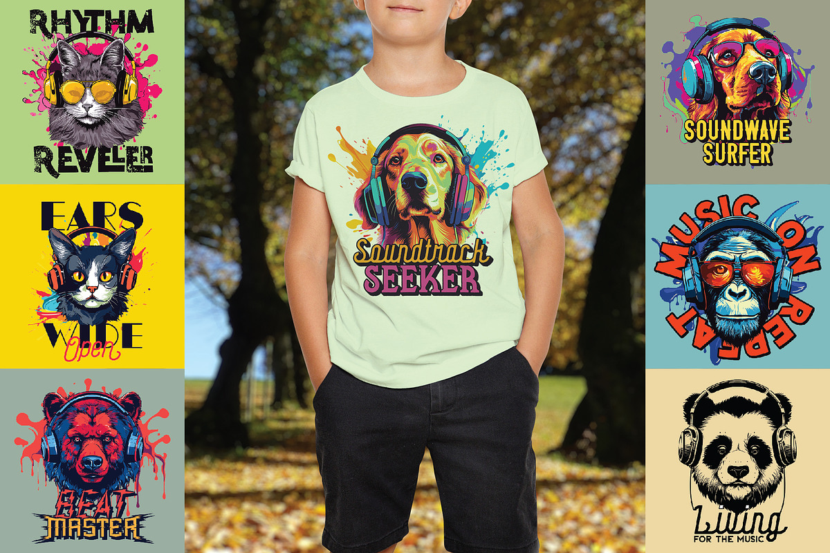 39 Musical T-shirts BUNDLE, an Illustration by VozzyStock (Photo 3 of 9)