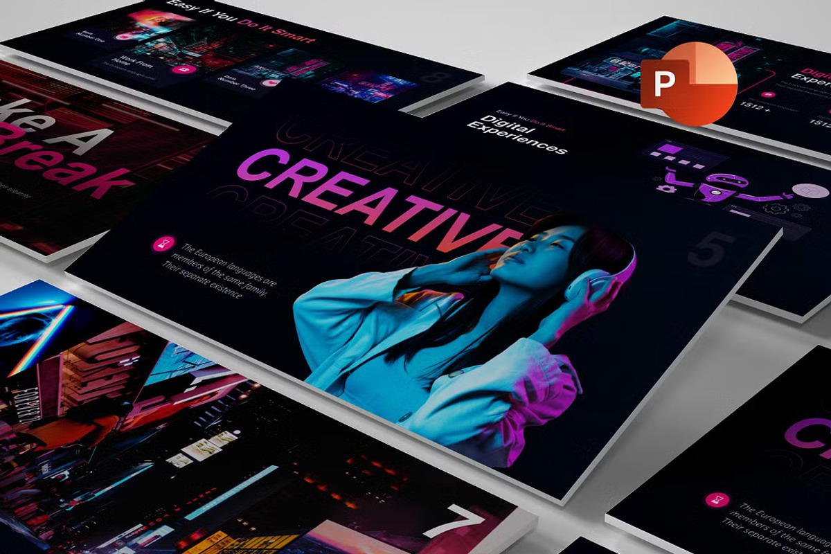 Neon Tokyo Powerpoint Template, a Presentation Template by GearShift (Photo 1 of 8)