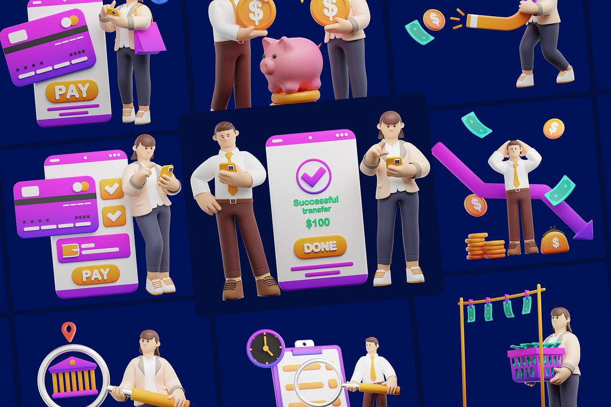 Banking and finance 3D character, a Characters & Person 3D Model by orenjidesign (Photo 7 of 8)