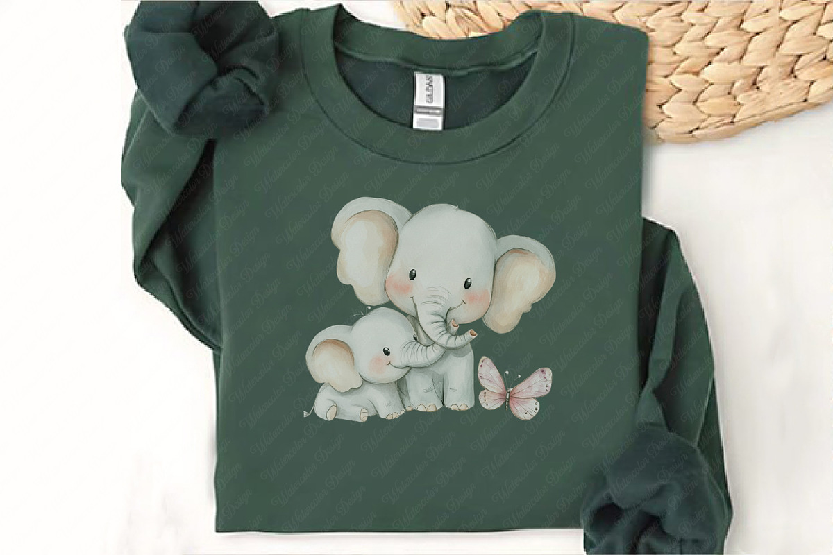 Mother's Day Elephant Clipart, an Illustration by Watercolor design (Photo 10 of 12)