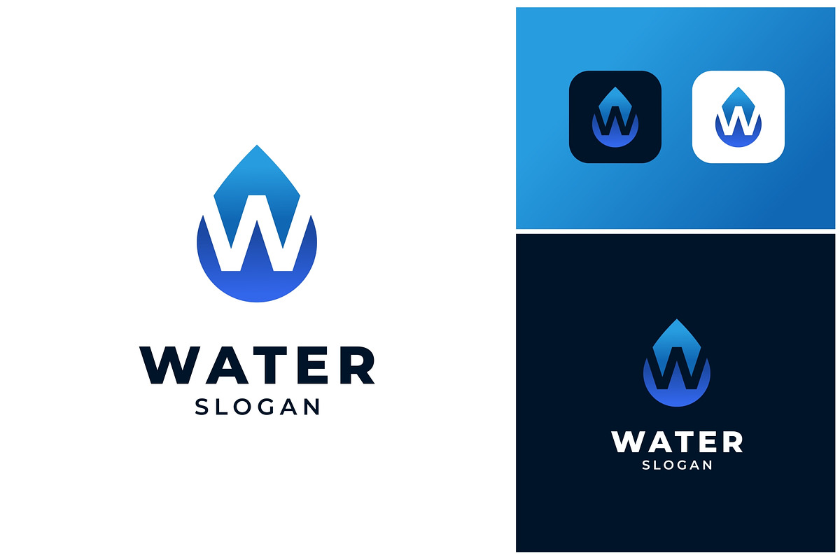 Letter W Water Drop Logo, a Branding & Logo Template by ika trisiana (Photo 1 of 2)