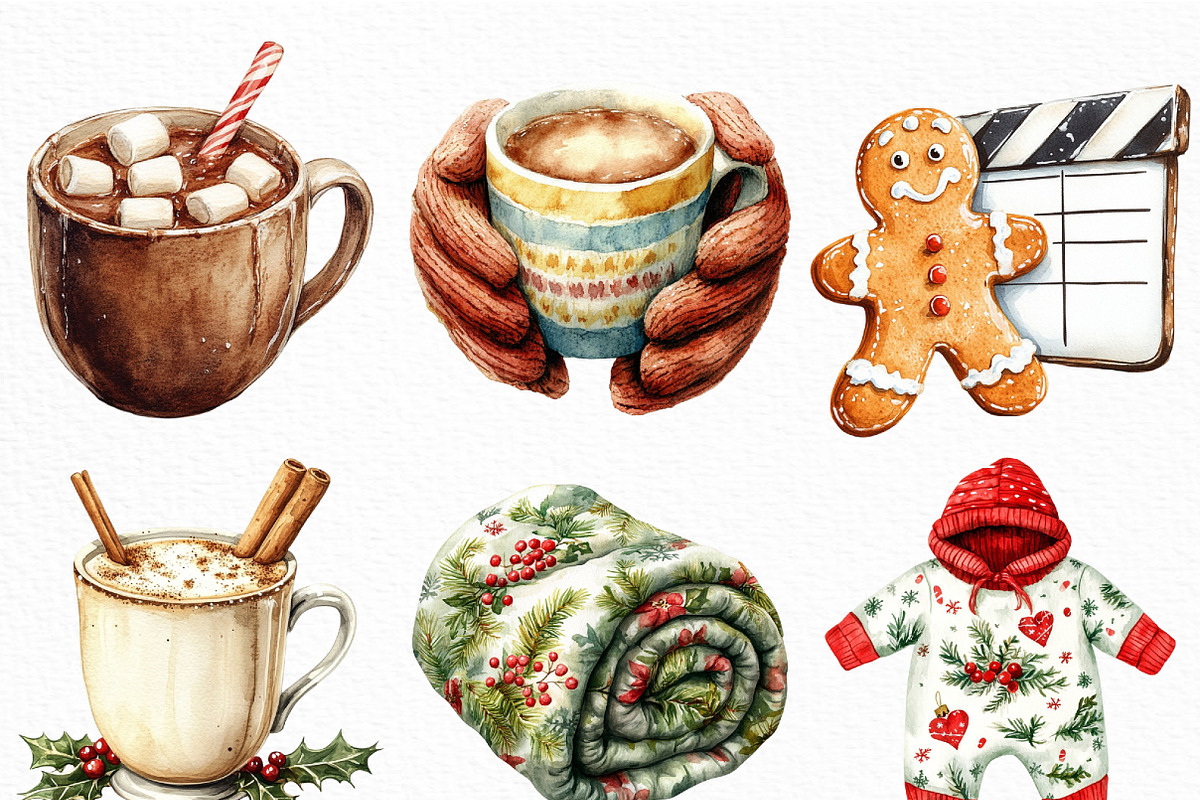 Christmas Movie Night Clipart, an Illustration by Craft Nest (Photo 3 of 6)