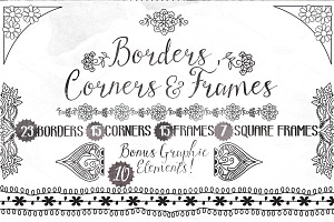 85 Hand Drawn Frames Corners Borders