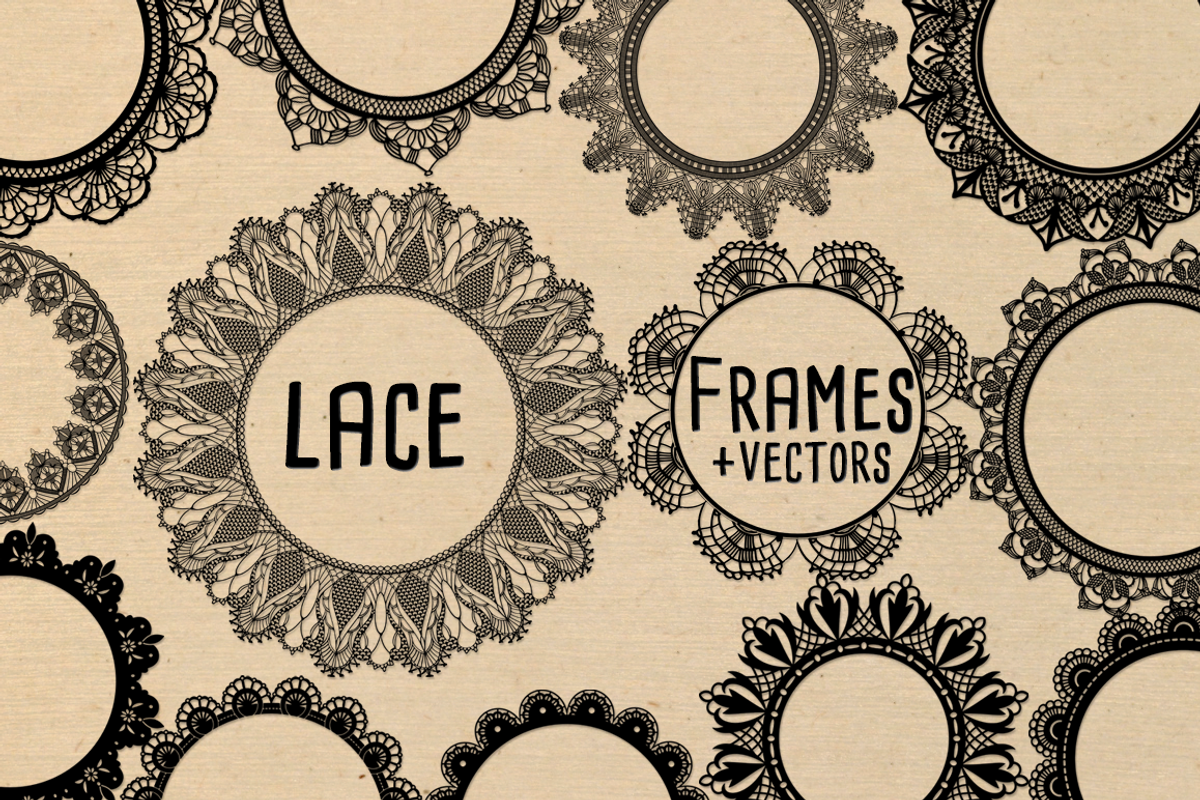 White Lace Frames with Lace Vectors, an Object Graphic by Paper Element (Photo 2 of 3)