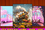 165 Cute Train Coloring Pages Vo2, a Transportation Illustration by BrandlyTemplate (Thumbnail 2 of 4)
