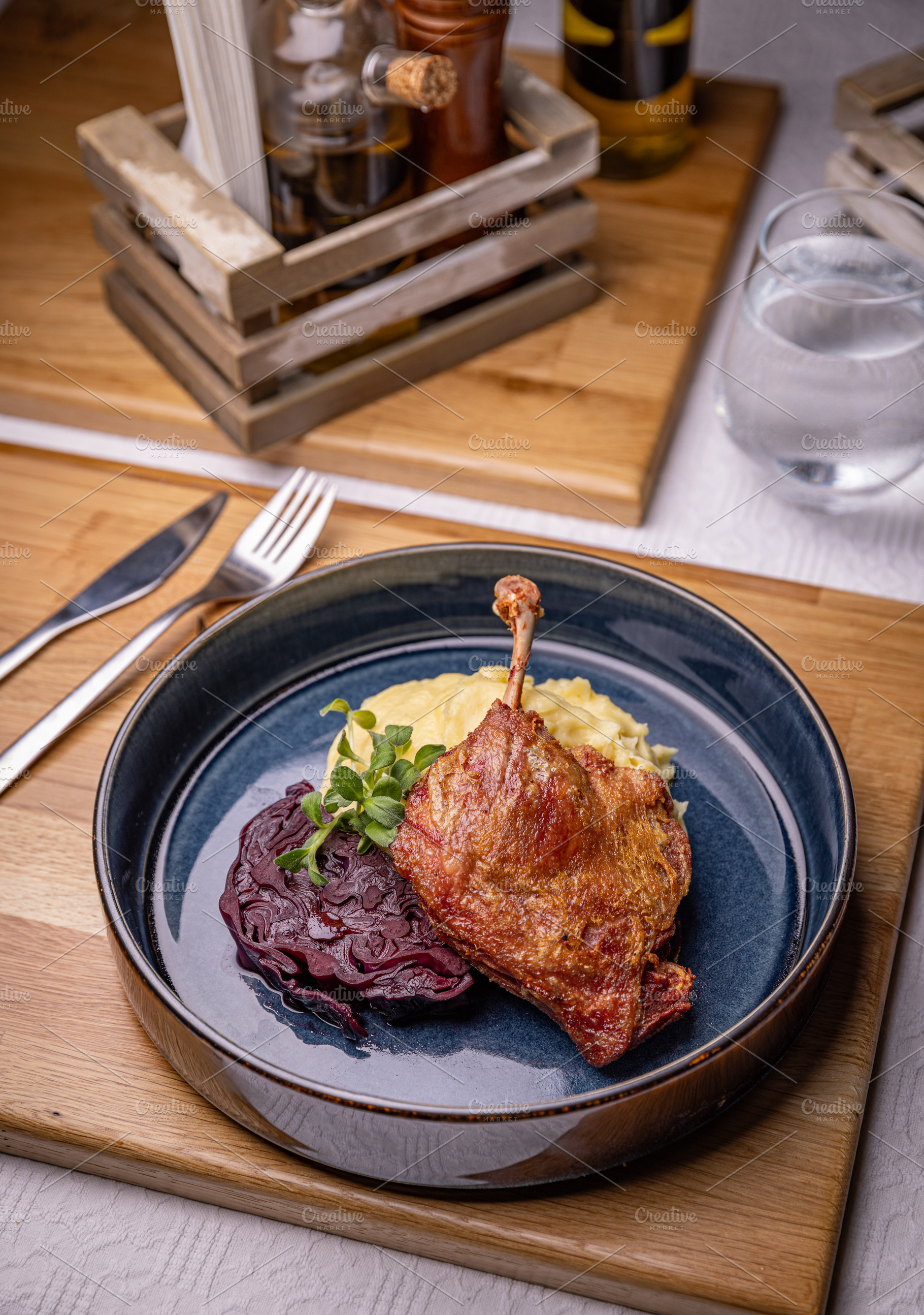 Roasted duck leg confit, a Photo by Grafvision photography