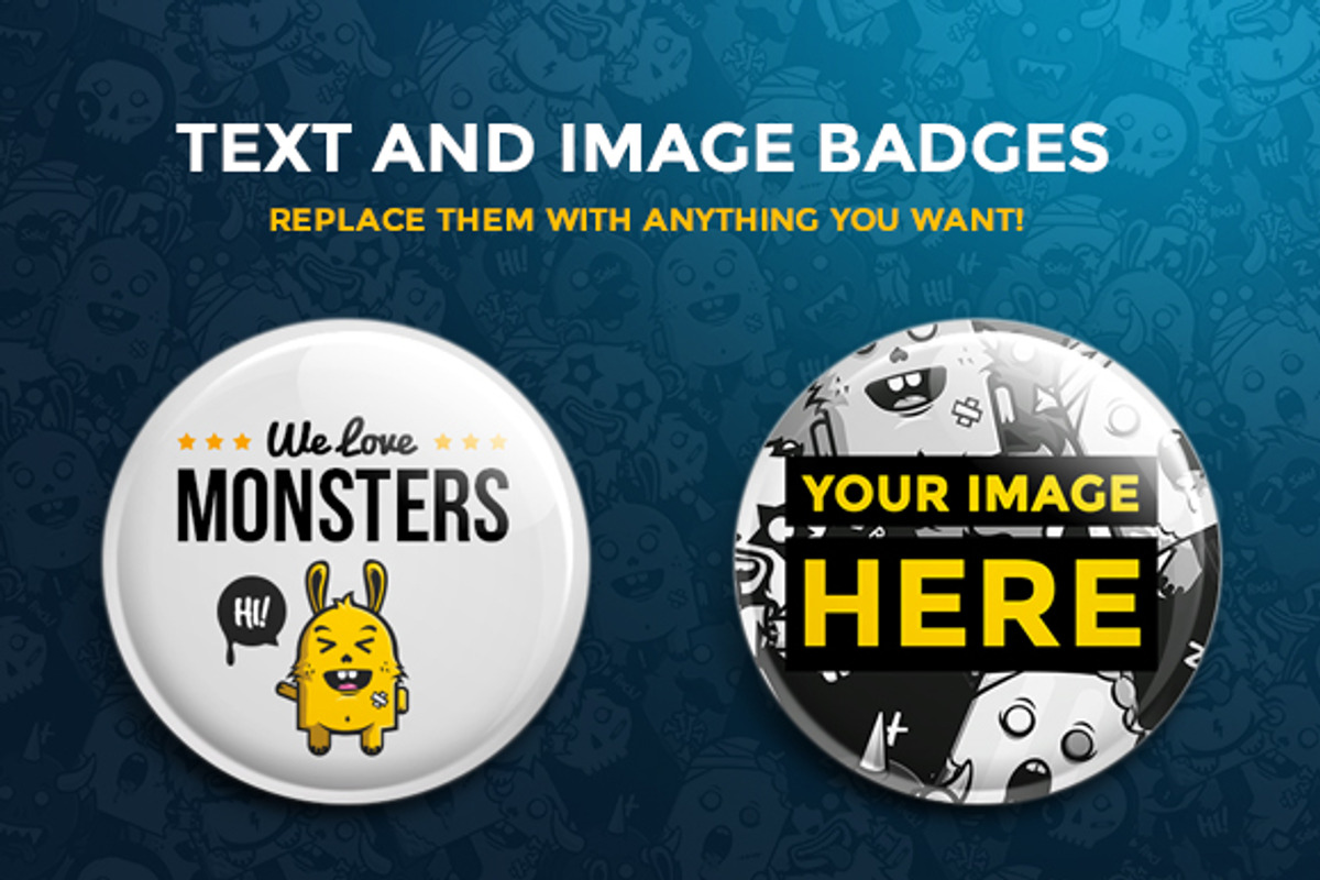 Monsters Badge Set preview 3