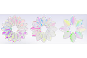 3d set of round glass holographic, a Plants & Tree 3D Model by Marozhkastudio