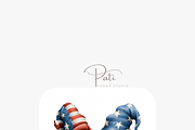 Patriotic Gnomes PNG Set, a Decorative Illustration by Pati Charm Studio (Thumbnail 6 of 8)