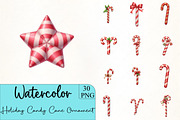 Holiday Candy Cane Ornament Clipar, an Illustration by CrexoraLab (Thumbnail 1 of 5)