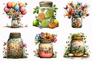 Watercolor Spring Mason Jar Clipart, an Illustration by DreamArtGraphic (Thumbnail 6 of 8)