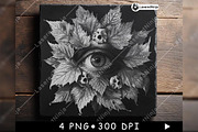 Eye Leaves Skulls Creepy Mysterious, a Background Graphic by LaseredNinja (Thumbnail 3 of 7)