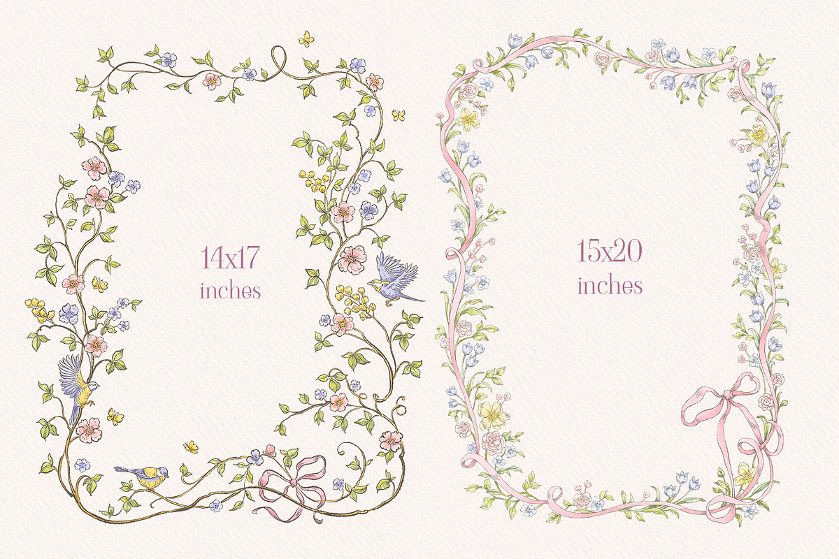 Vintage Garden Png clipart with bows, a Decorative Illustration by Ekaproeka (Photo 7 of 8)