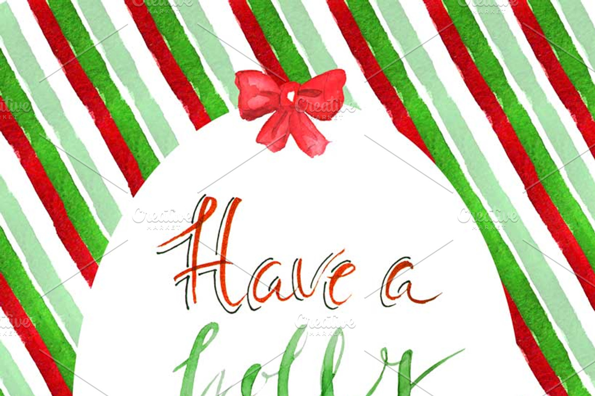 Holly jolly Christmas card, a Card Template by Inna Vinchenko Designs (Photo 3 of 3)