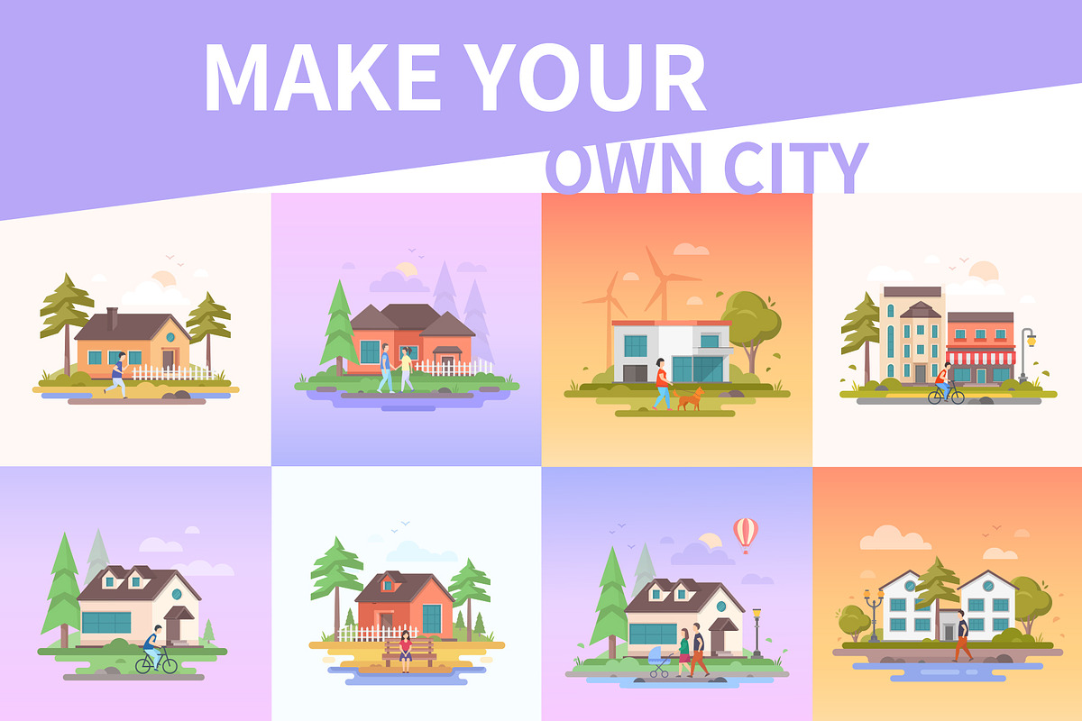 Peaceful landscapes with cottages, a Person Illustration by Boyko Pictures (Photo 5 of 11)