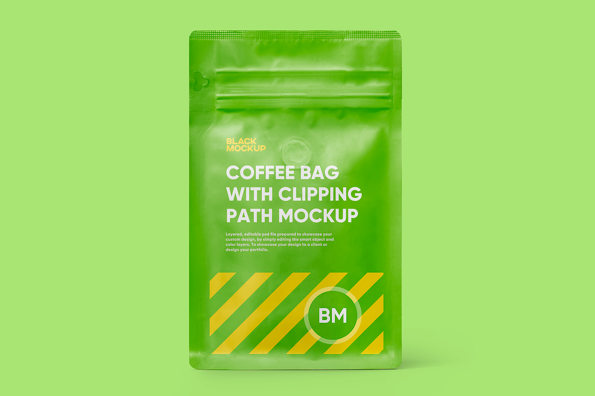Coffee bag with clipping path mockup, a Product Mockup by BlackMockup (Photo 8 of 11)