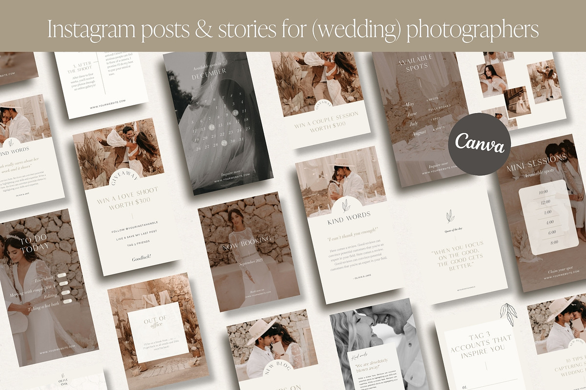 Wedding Photography Instagram Bundle, a Social Media Template by Wonderlik Webdesign (Photo 1 of 11)