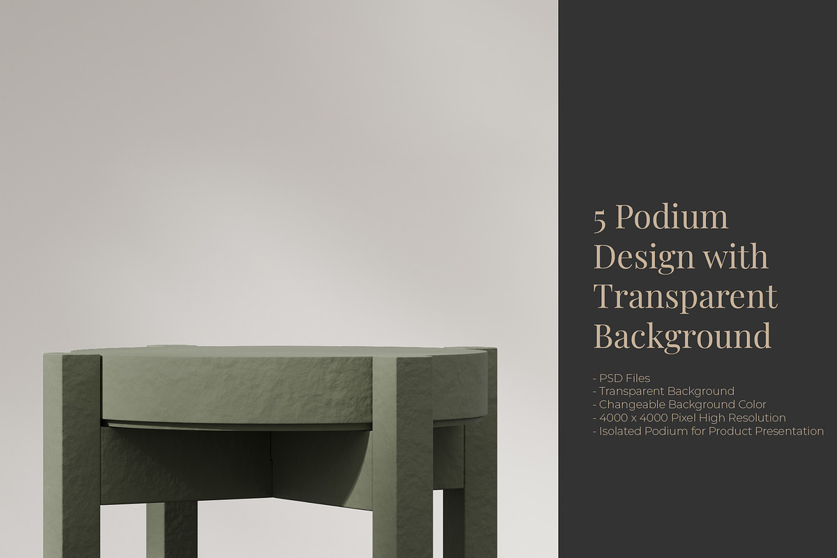 5 Podium with Transparent Background, a Background Graphic by faustudio (Photo 1 of 7)