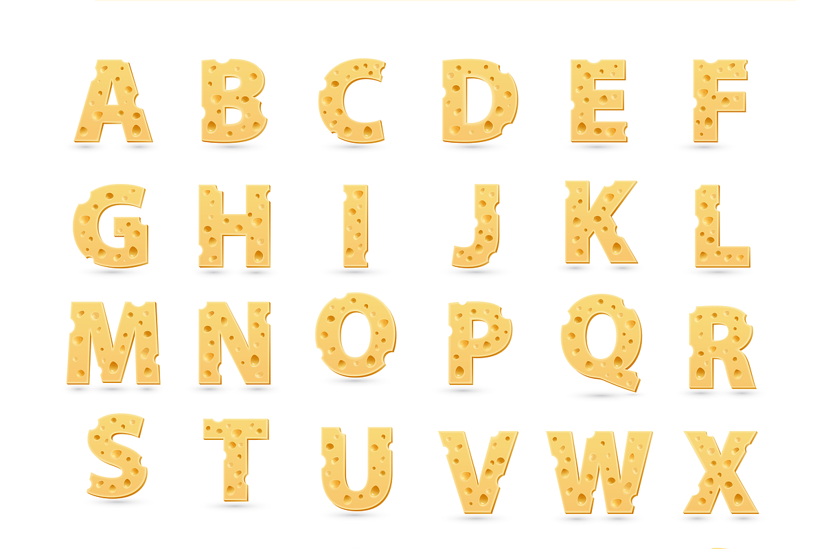 Cheese Alphabet [Vector], an Object Graphic by Chuhastock (Photo 2 of 2)