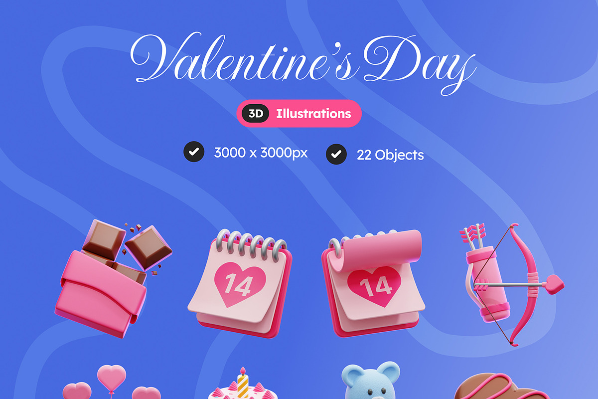 Valentine's Day 3D Icons, an Object 3D Model by Rakata Studio (Photo 7 of 7)