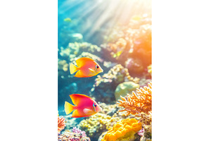 Vibrant tropical fish swimming in, a Nature Photo by Lermont51