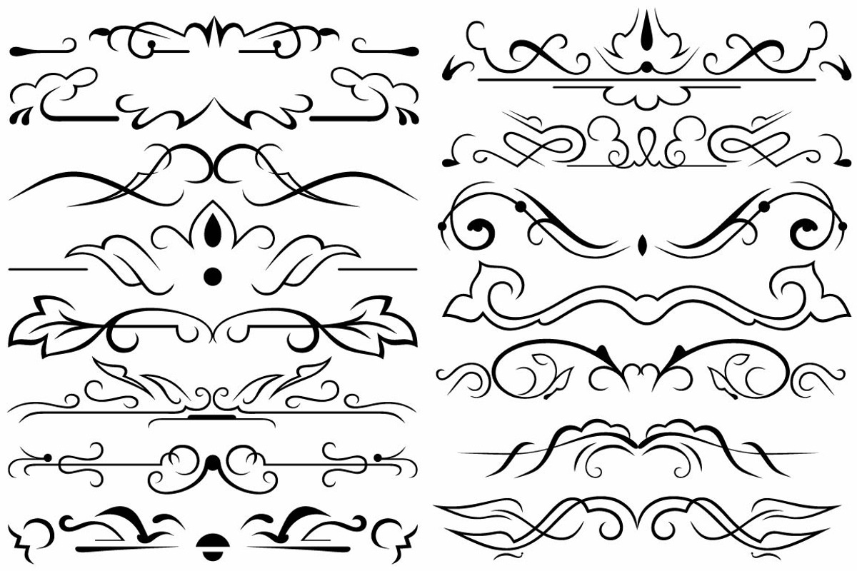 Vector set ornaments 47, a Pattern Graphic by LineworkStock