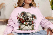Whimsical Spring Koala Clipart PNG, an Illustration by Canvas Craft (Thumbnail 4 of 7)
