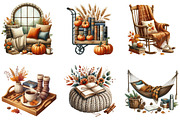 Fall Reading Nook Clipart, an Illustration by DreamArtGraphic (Thumbnail 2 of 4)