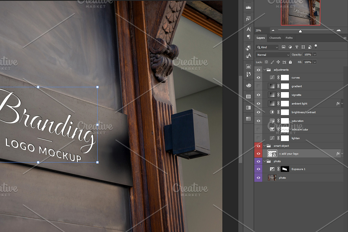 Wooden Wall Sign Mockup, an Advertising Mockup by RSplaneta (Photo 2 of 2)