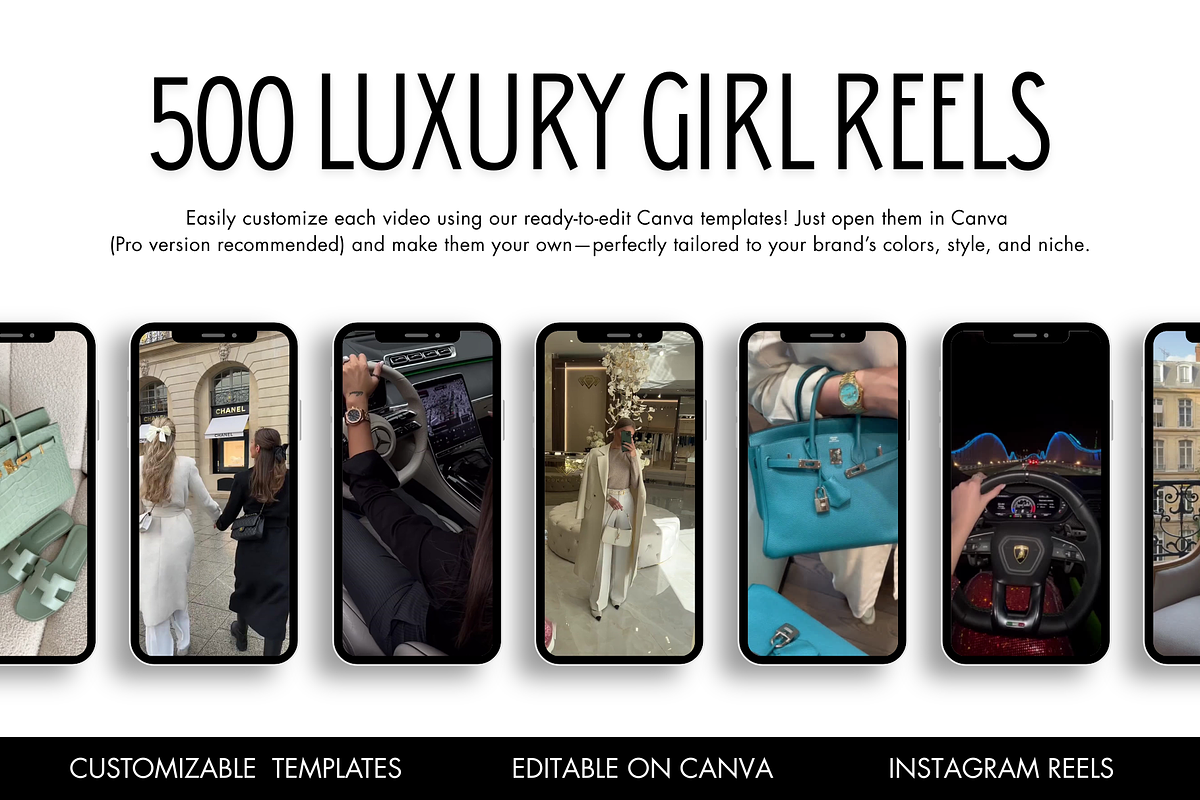500 Luxury Woman Videos for Instagram