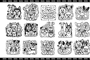 Cute dogs doodle vector set, an Object Graphic by SketchArtStudio
