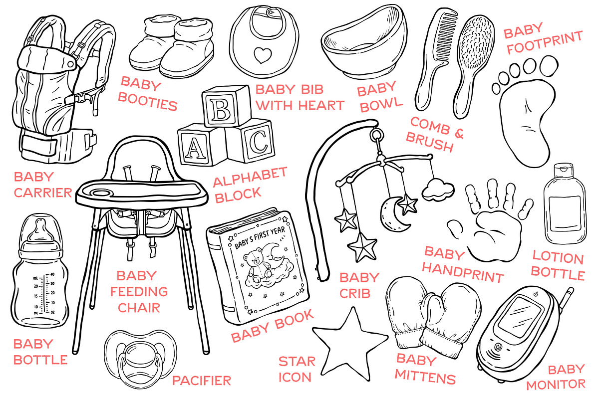 Baby Nursery Hand-Drawn Element, an Illustration by Tekuni (Photo 4 of 8)