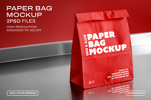 Paper Bag Mockup Set – 2 PSD Files, a Packaging Mockup by Grid&Glow