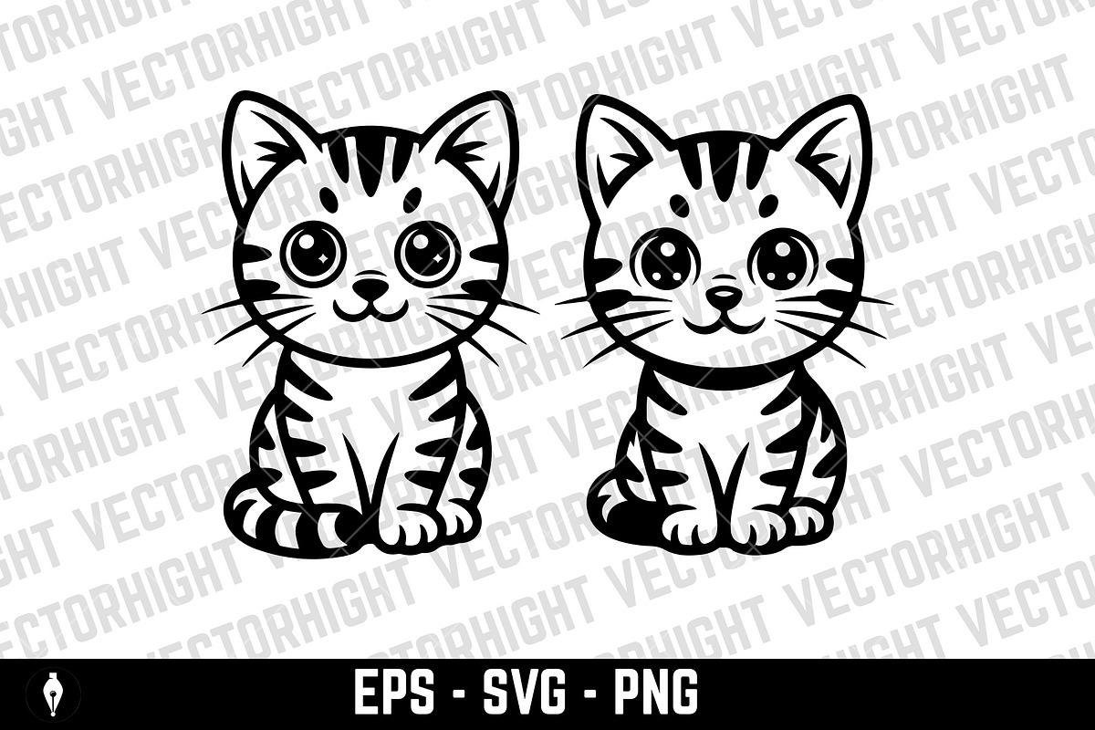 cute, friendly tabby cat, an Animal Illustration by Vectorhight (Photo 2 of 5)
