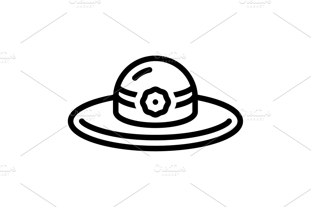 Hat headgear black icon, an Outline Icon by Creative priyanka