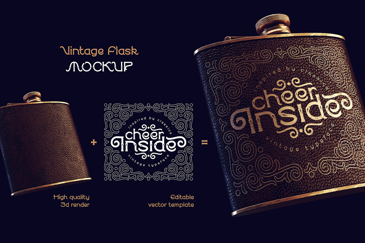 Cheer inside. Font, mockup, template preview 5