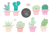 Cute Cactus VECTOR ELEMENTS, a Decorative Illustration by MooBeer (Thumbnail 3 of 3)