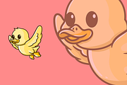 Cute duck flapping wings cartoon, an Animal Illustration by garistipis (Thumbnail 1 of 2)