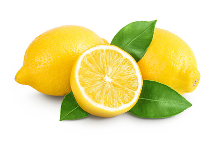 Ripe lemon with half isolated on, a Food & Drink Photo by NataPhoto