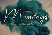 Mondays Script Font, a Script Font by Deeezy (Thumbnail 1 of 6)