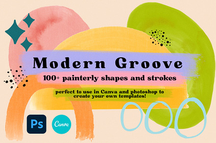 Modern Groove Shapes and Strokes, a Shape Add-On by Dear Darling Design