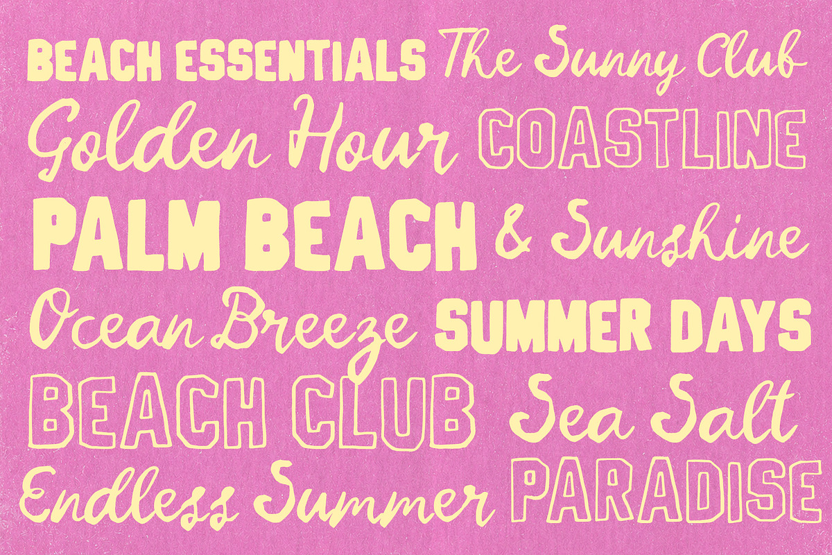 Sunset Motel Retro Summer Font Trio, a Handwritten Font by BilberryCreates (Photo 4 of 10)