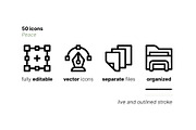 50 Peace Icons, an Outline Icon by Side Project (Thumbnail 3 of 7)