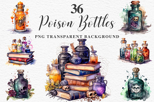Witch Poison Bottles Scary Halloween